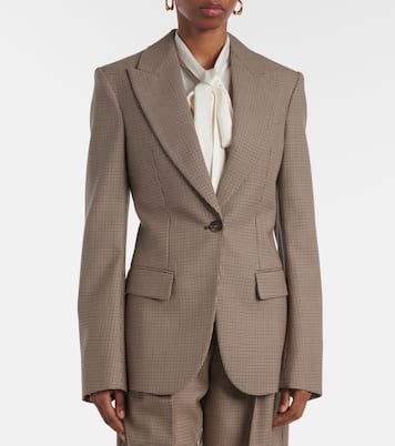 Blazer en laine vierge à carreaux | Stella McCartney