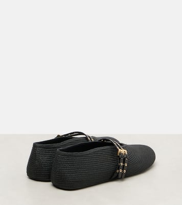 Leather-trimmed ballet flats | Alaïa