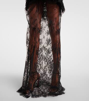 Robe longue en coton mélangé à dentelle | Alessandra Rich