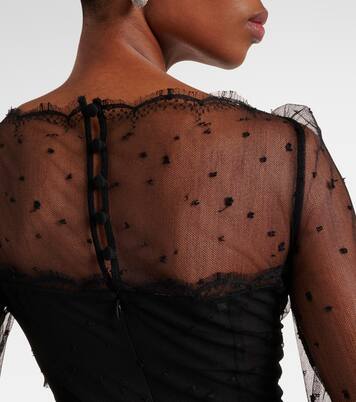 Robe longue en coton mélangé à dentelle | Alessandra Rich