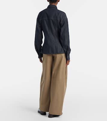 Camisa de denim con lazo | Brunello Cucinelli