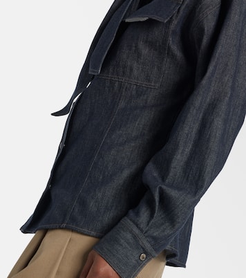 Camisa de denim con lazo | Brunello Cucinelli