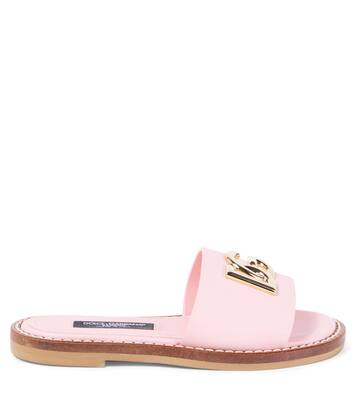 DG leather slides  | Dolce&Gabbana Kids