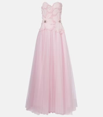 Edra embellished tulle bustier gown | Costarellos