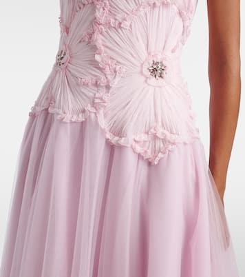 Edra embellished tulle bustier gown | Costarellos