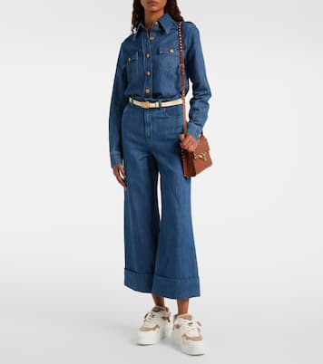 One Stud XL leather and corduroy sneakers | Valentino Garavani