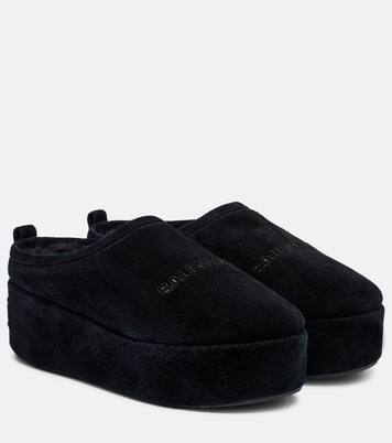 Plateau-Slippers Alaska aus Veloursleder | Balenciaga