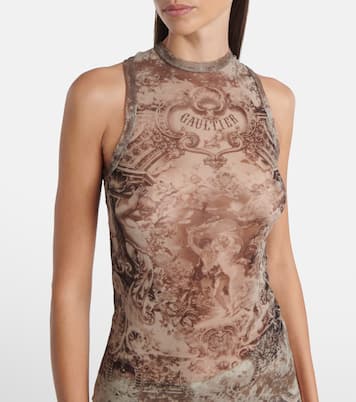 Médallion printed mesh tank top | Jean Paul Gaultier
