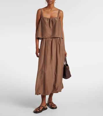 Andrea cotton and silk voile top | Velvet