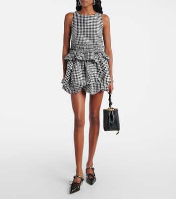 Gingham ruffled top | Ganni