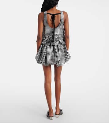 Gingham ruffled top | Ganni