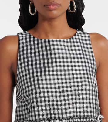 Gingham ruffled top | Ganni