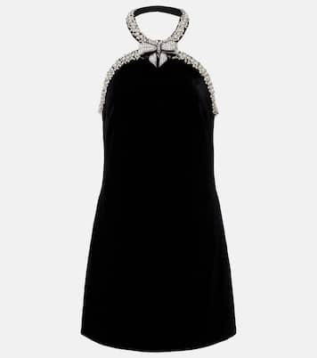 Verziertes Minikleid aus Samt | Self-Portrait