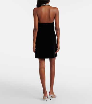 Verziertes Minikleid aus Samt | Self-Portrait