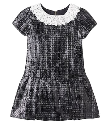 Vestido de tweed con encaje | Tartine et Chocolat