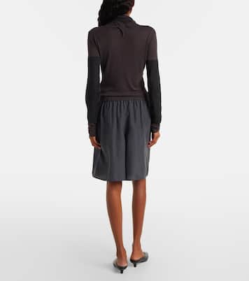 High-rise silk pongee Bermuda shorts | Lemaire