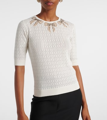 Crystal-embellished cotton sweater | Valentino