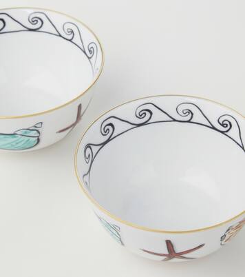 Il Viaggio di Nettuno Small set of 2 porcelain bowls by Luke Edward Hall | Ginori 1735