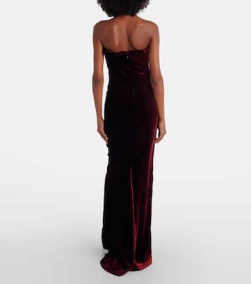 Bow-detail ruched velvet gown | Alessandra Rich