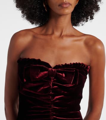Bow-detail ruched velvet gown | Alessandra Rich