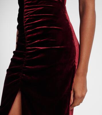 Bow-detail ruched velvet gown | Alessandra Rich