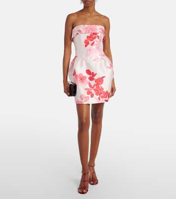 Robe bustier à fleurs | Monique Lhuillier