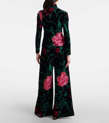 Pantalones palazzo de terciopelo floral | La DoubleJ