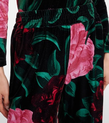 Pantalones palazzo de terciopelo floral | La DoubleJ