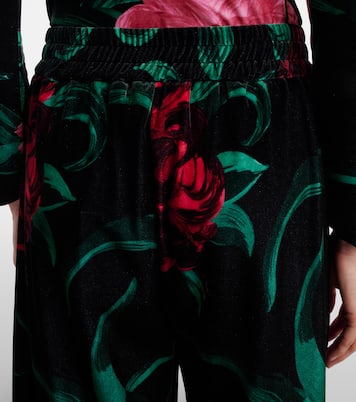Pantalones palazzo de terciopelo floral | La DoubleJ