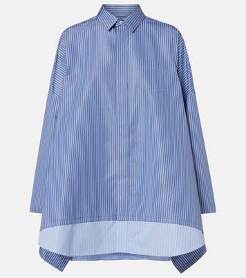 Striped oversized cotton-blend shirt | Sacai