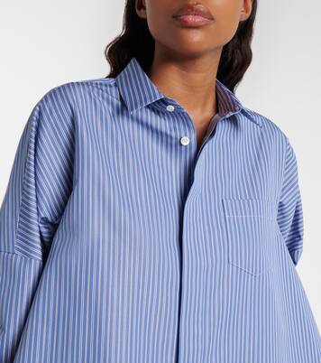 Striped oversized cotton-blend shirt | Sacai