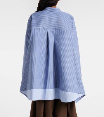 Striped oversized cotton-blend shirt | Sacai
