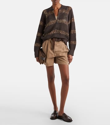 Cardigan aus Baumwolle mit Pailletten  | Brunello Cucinelli