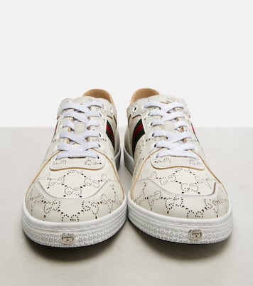Sneakers Stretch GG Web Stripe aus Leder | Gucci