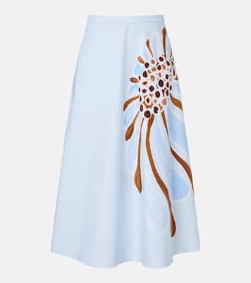 Floral cotton-blend midi skirt | Dorothee Schumacher
