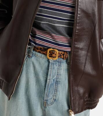 Cintura in cavallino con stampa leopardata | Miu Miu