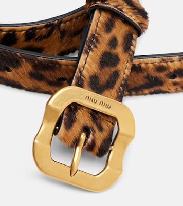 Cintura in cavallino con stampa leopardata | Miu Miu