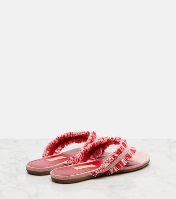 Tongs Bay en toile à franges | Jimmy Choo