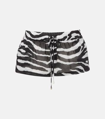 Zebra-print cotton muslin shorts | The Attico