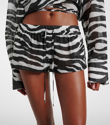 Zebra-print cotton muslin shorts | The Attico