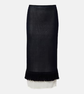 Gonna midi in maglia di seta | Bottega Veneta