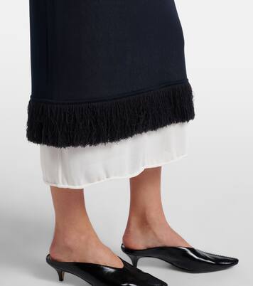 Gonna midi in maglia di seta | Bottega Veneta