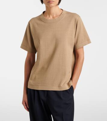 Orlan cotton and silk-blend T-shirt | The Row