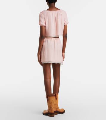 Silk chiffon miniskirt | Miu Miu