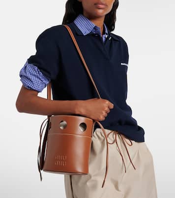 Leather bucket bag | Miu Miu