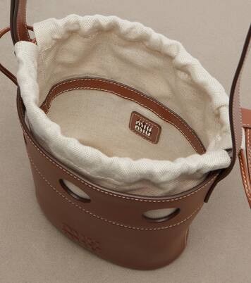 Leather bucket bag | Miu Miu