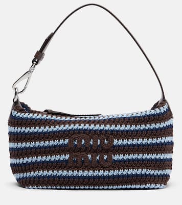 Striped crochet shoulder bag | Miu Miu