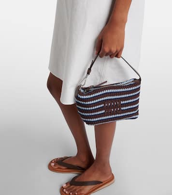 Striped crochet shoulder bag | Miu Miu