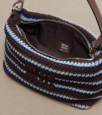 Striped crochet shoulder bag | Miu Miu