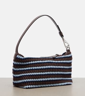 Striped crochet shoulder bag | Miu Miu